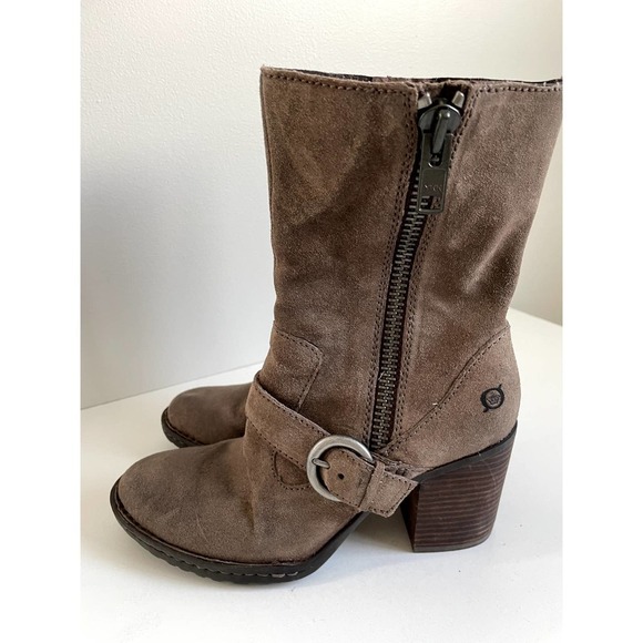 BORN Boots Camryn taupe Marmotta Distressed Heel size 8 - Picture 4 of 10